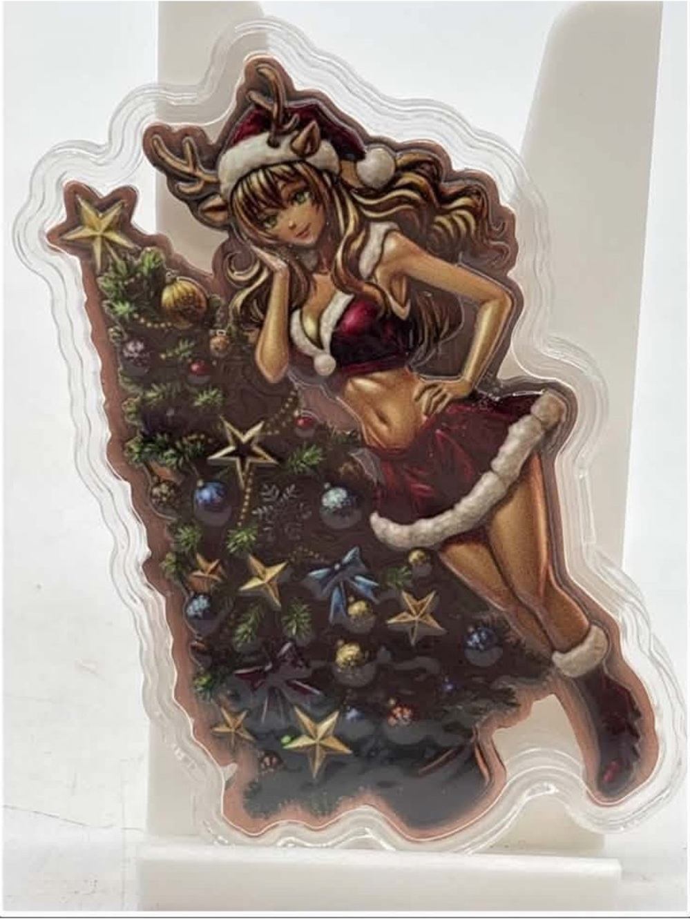Festive Santa Girl Holiday .999 Copper Bar 121 grams